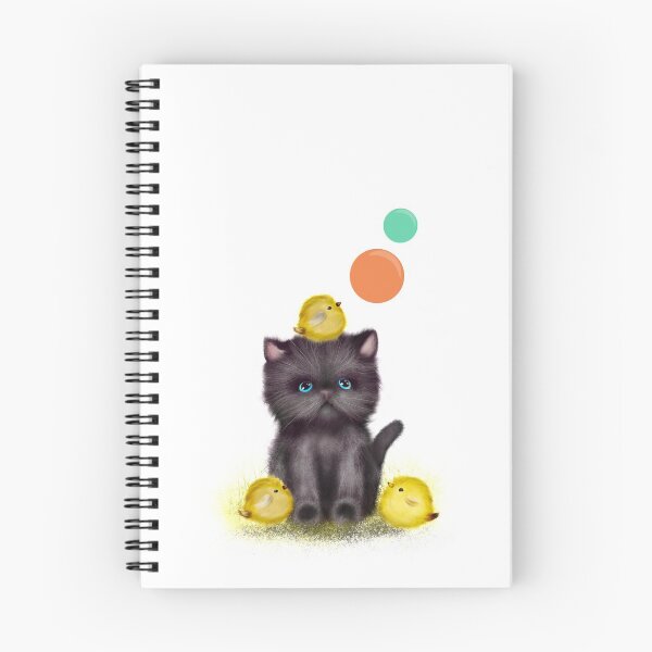 Aperçu de l'œuvre Animaux mignons chaton chat bébé poussins bulles créée et vendue par fluffibee.