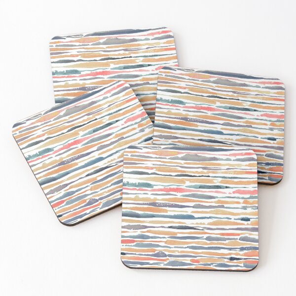 Item preview, Peach and Grey Horizontal Watercolor Stripes designed and sold by PetriTomeckova.
