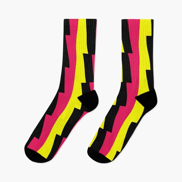 Item preview, Stripy Zig Zag Pattern (Pink, Black & Yellow) designed and sold by Samboid.