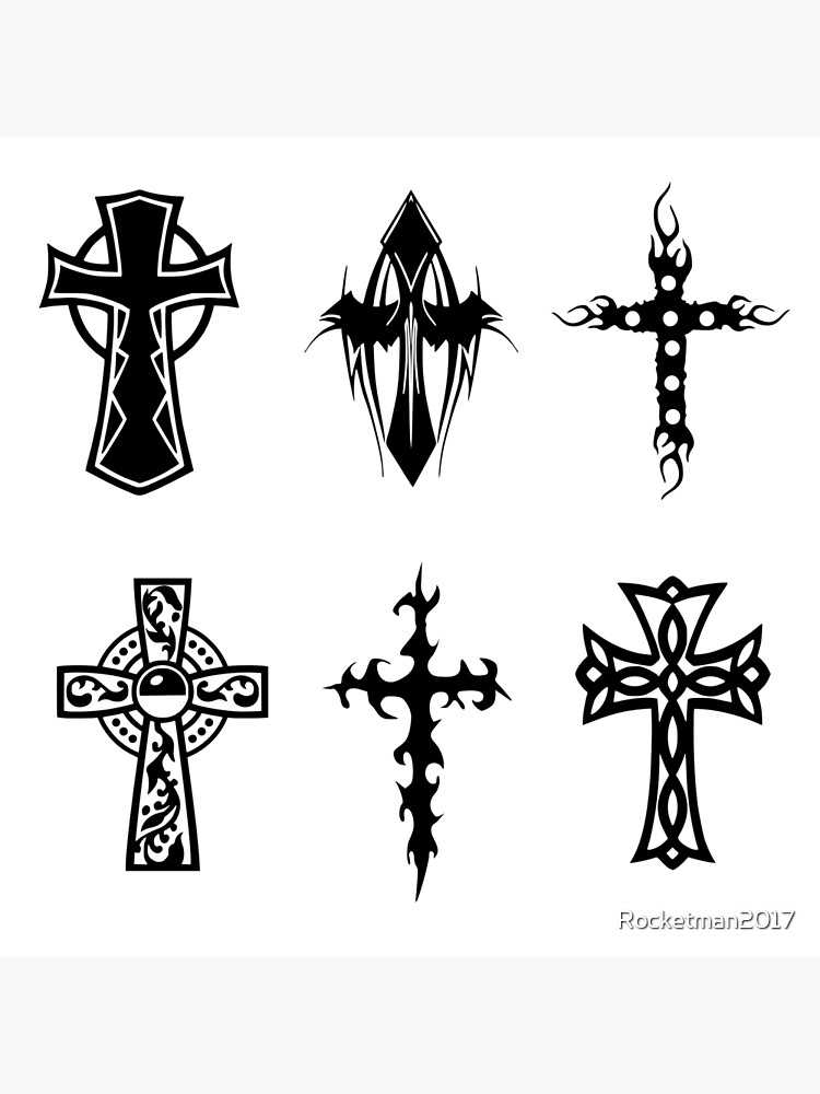 Pre-made Ready to Use Flash Cross Tattoo Stencils Set of 4 - Etsy