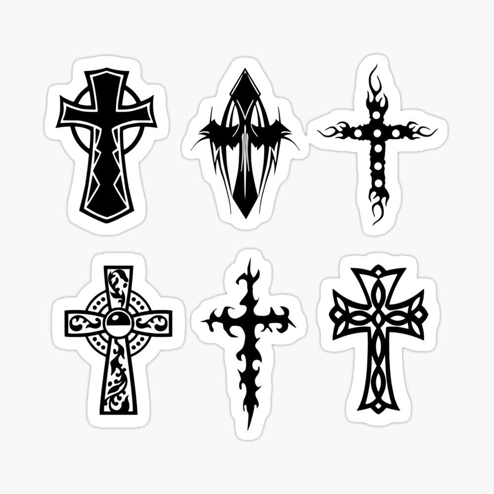 Delicate Cross with Flowers Tattoo Design – Tattoos Wizard Designs