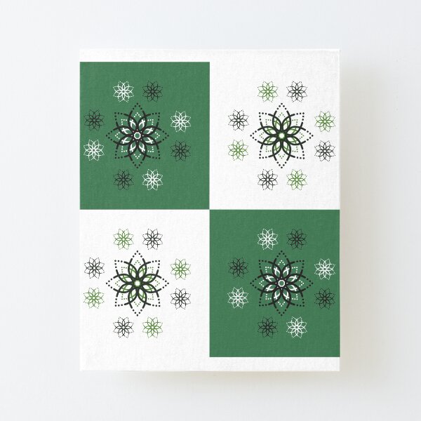 Geometric Flower Pattern Canvas Mounted Print