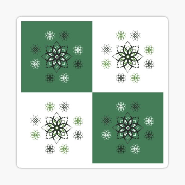 Geometric Snowstorm Flower Pattern Sticker