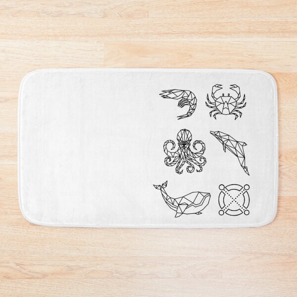 Item preview, Egold - geometric drawing stickers - whale, dolphin, octopus, crab, shrimp designed and sold by guaka-molly.