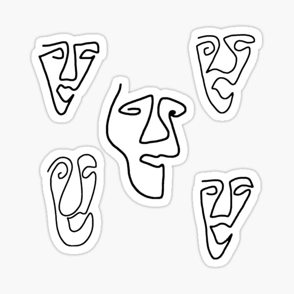 Many Faces Sticker