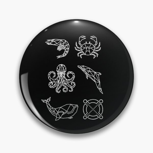 Item preview, Egold - geometric drawing stickers - whale, dolphin, octopus, crab, shrimp designed and sold by guaka-molly.