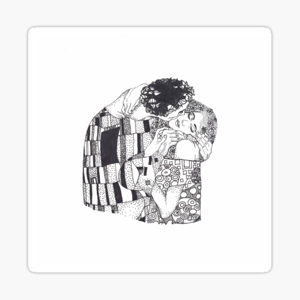 Pen and Ink Kiss Sticker