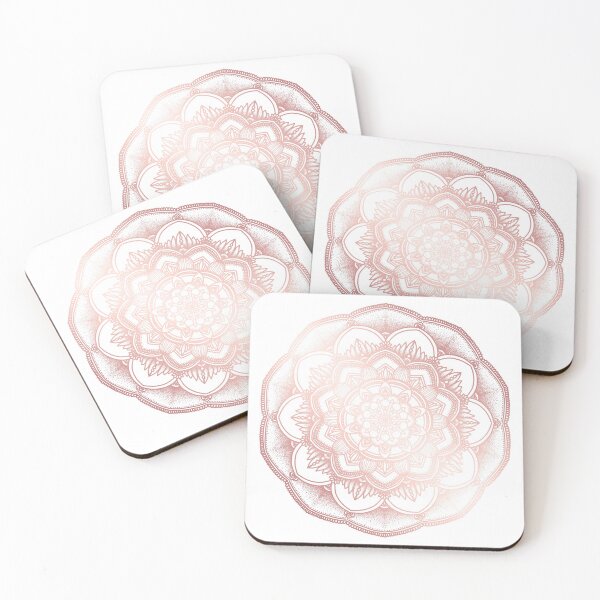 Item preview, Rose gold pink floral mandala designed and sold by felinefeelings.