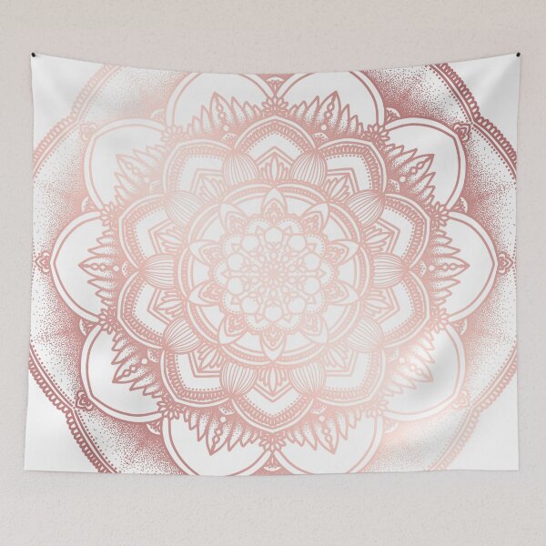 Item preview, Rose gold pink floral mandala designed and sold by felinefeelings.