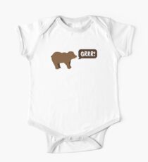 GRRR grizzly brown bear growling One Piece - Short Sleeve