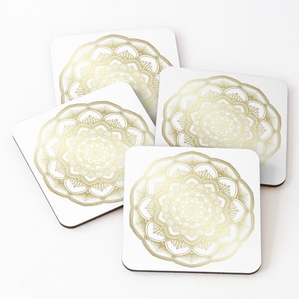 Item preview, Gold floral mandala designed and sold by felinefeelings.
