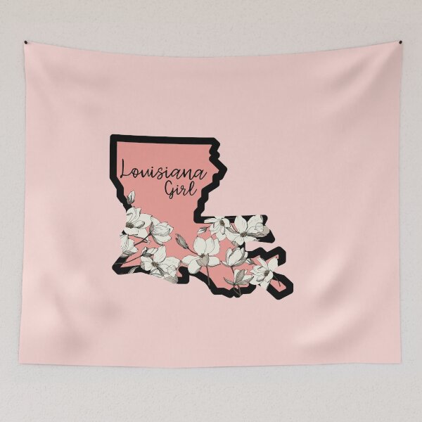 Item preview, Louisiana girl State Sticker with White magnolias designed and sold by LeahsColorBox.