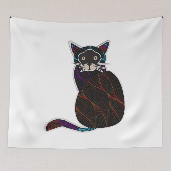 Item preview, Abstract Weird Staring Cat  designed and sold by jesspd.