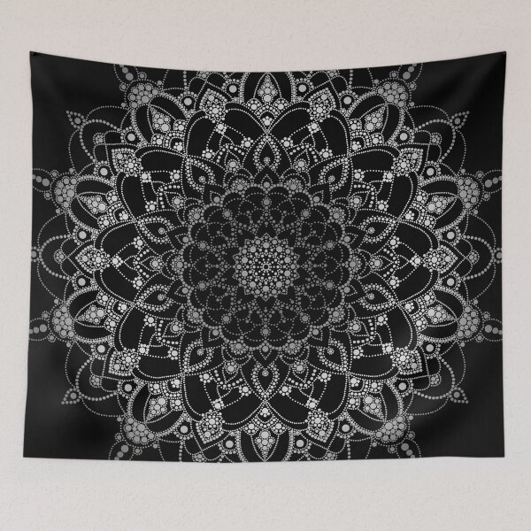 Item preview, Silver floral mandala designed and sold by felinefeelings.