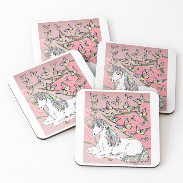 Item preview, Retro Unicorn With Butterflies designed and sold by flofin.