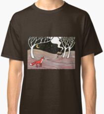 Stargazing - Fox in the Night - original linocut by Francesca Whetnall Classic T-Shirt