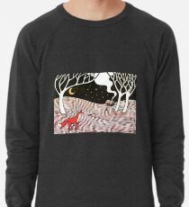 Stargazing - Fox in the Night - original linocut by Francesca Whetnall Lightweight Sweatshirt