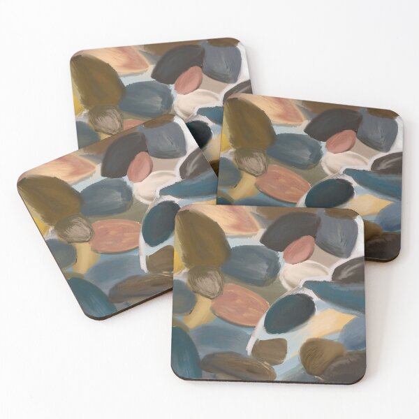 Item preview, abstract river and rock drawing with oil brush   designed and sold by tippanichpatty.