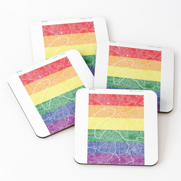 Item preview, Paris LGBT Rainbow Pride city map, parade gay, lesbian, transgender, bisexual, non-binary, queer, pansexual designed and sold by ArtsyloShop.