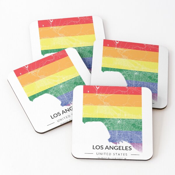 Item preview, Los Angeles LGBT Rainbow Pride city map, parade gay, lesbian, transgender, bisexual, non-binary, queer, pansexual designed and sold by ArtsyloShop.