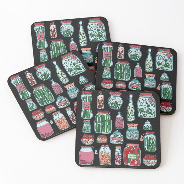 Item preview, Variety of Fruits and Vegetables in Jars Pattern designed and sold by Alicia Chee.