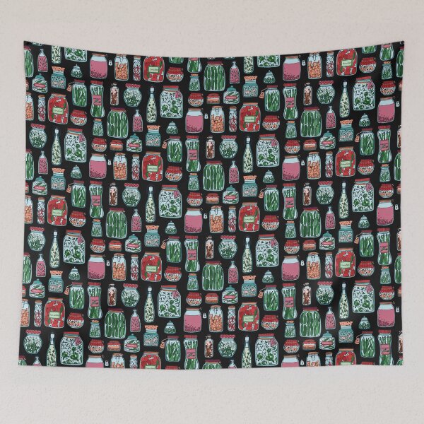 Item preview, Variety of Fruits and Vegetables in Jars Pattern designed and sold by Alicia Chee.