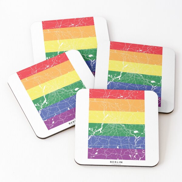 Item preview,  Berlin LGBT Rainbow Pride city map, parade gay, lesbian, transgender, bisexual, non-binary, queer, pansexual designed and sold by ArtsyloShop.