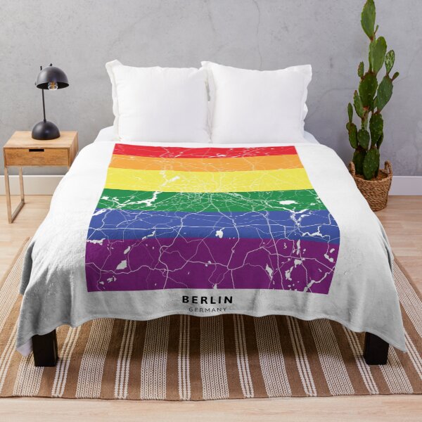 Item preview,  Berlin LGBT Rainbow Pride city map, parade gay, lesbian, transgender, bisexual, non-binary, queer, pansexual designed and sold by ArtsyloShop.
