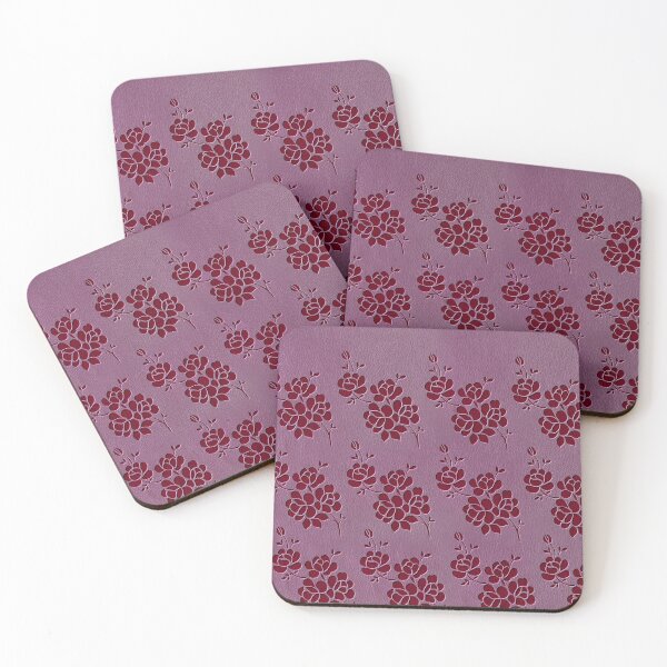 Item preview, Faux Leather Embossed Print Pink Leather Black Flower designed and sold by wavethreat.