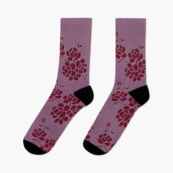 Item preview, Faux Leather Embossed Print Pink Leather Black Flower designed and sold by wavethreat.