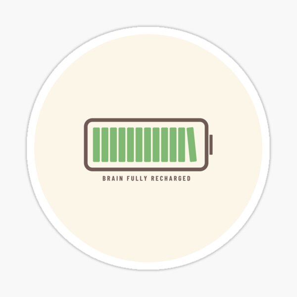 Brain Fully Recharged with Books (Latte Edition) Sticker
