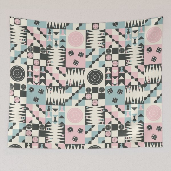 Item preview, Board Game Night- Blue Pink designed and sold by cathyvandelaak.