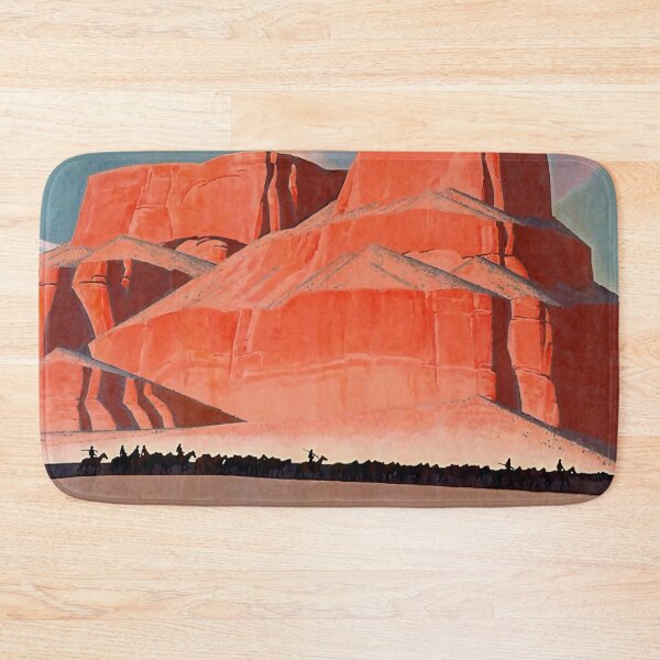 Item preview, “Red Butte With Mountain Men” by Maynard Dixon designed and sold by PatricianneK.