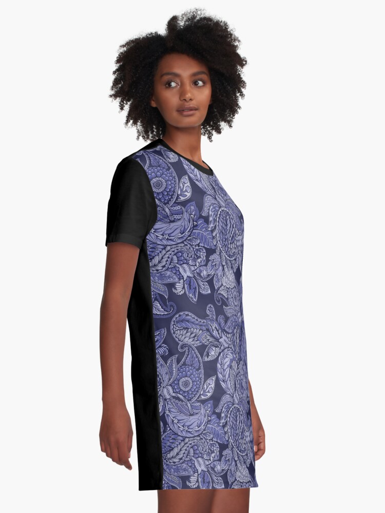 Alternate view of Paisley Dream - indigo Graphic T-Shirt Dress