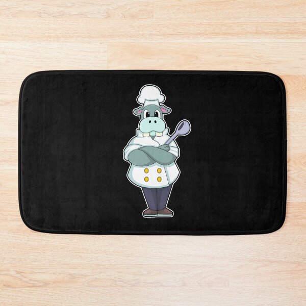Item preview, Hippo as Cook with Wooden spoon & Cooking apron designed and sold by Snabdesign84.