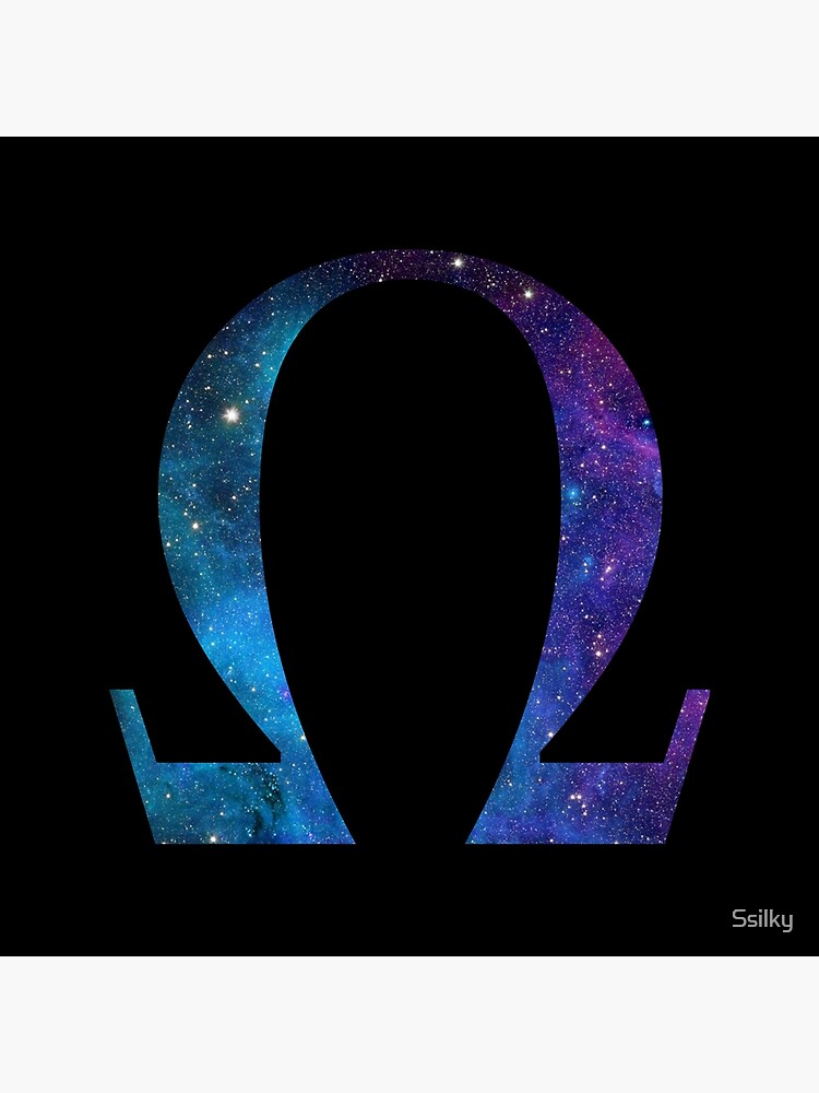 omega math symbole with galaxy theme Poster