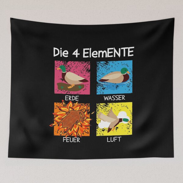 Item preview, Die 4 Elemente Ducks Duck Fire Water designed and sold by MooonTees.
