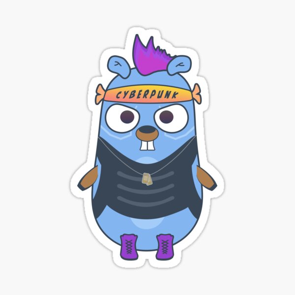 "Golang gopher punk style" Sticker for Sale by karinkasvit | Redbubble