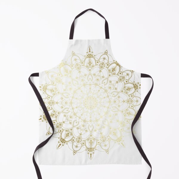 Item preview, Gold dotted floral mandala designed and sold by felinefeelings.