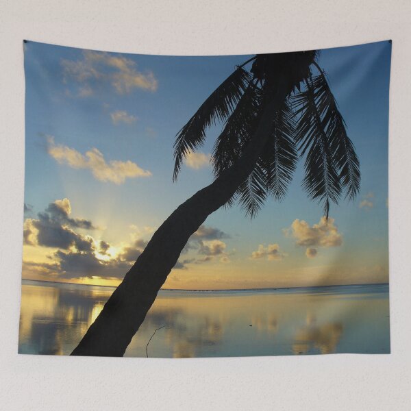Item preview, Peaceful Blue Palm Tree Sunset designed and sold by KaSaPo.
