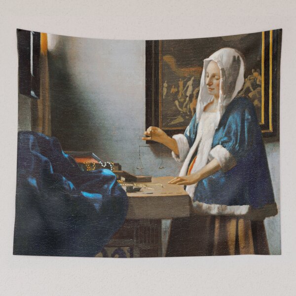 Item preview, Woman Holding a Balance - Johannes Vermeer designed and sold by brushandframes.