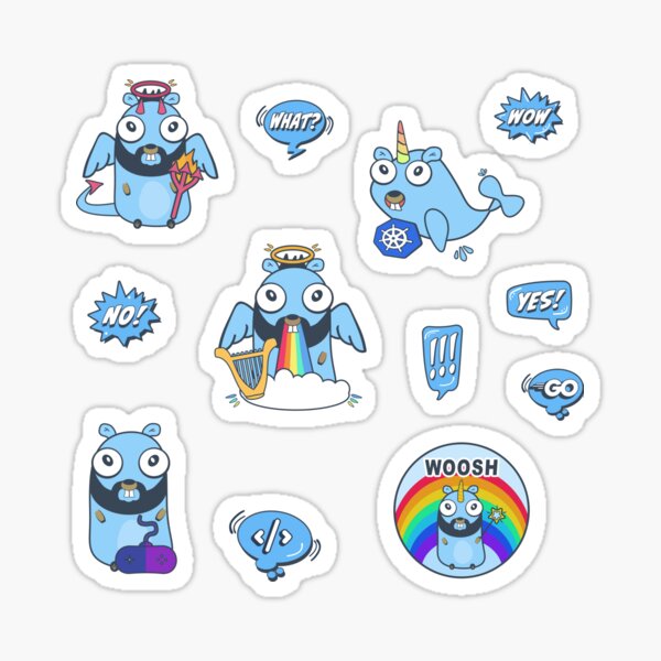 Item preview, Golang gopher ghost and kubernetes set designed and sold by Olena Du.