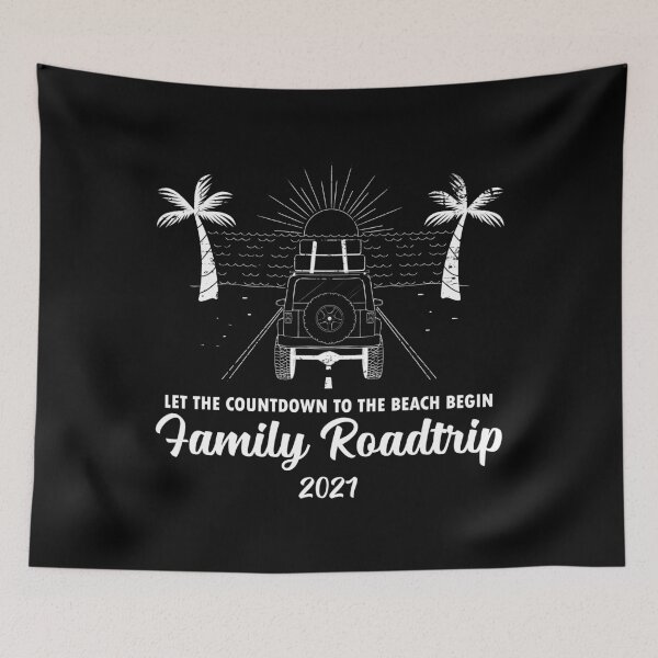Item preview, Funny Beach Countdown Matching Family Road Trip 2021 print designed and sold by jakehughes2015.