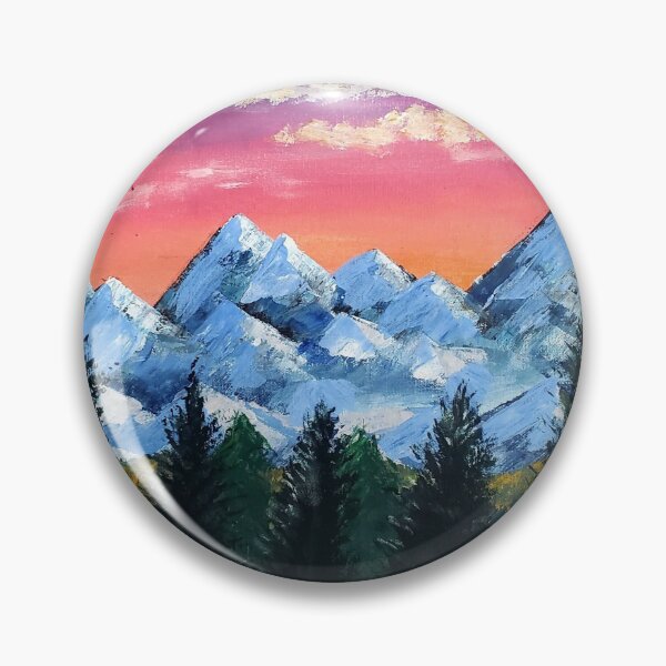 Item preview, Snowy Mountain Sunset designed and sold by Kearaspaintings.