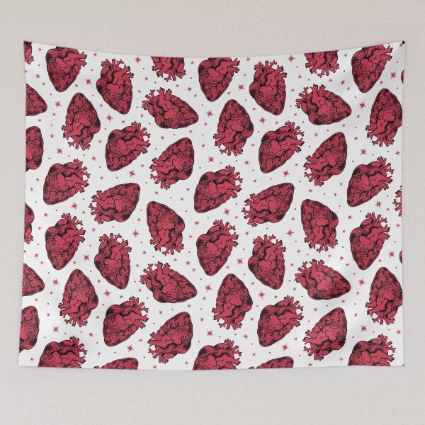 Item preview,  Anatomical Red Hearts Scatter on White designed and sold by Paisley Yazel.
