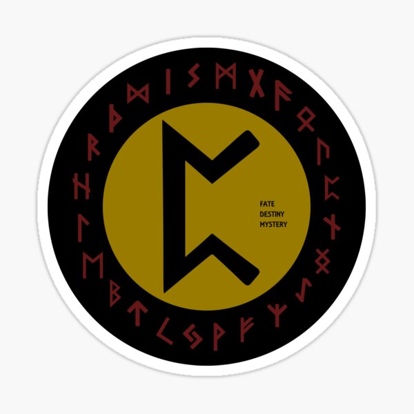 Item preview, Yellow Perdhro Elder Futhark Rune Symbol designed and sold by Depic Spirit.