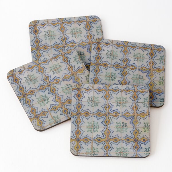 Item preview, Yellow Blue Vintage Portuguise Tiles pattern designed and sold by NelBo.