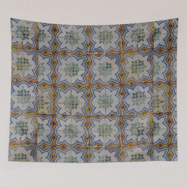 Item preview, Yellow Blue Vintage Portuguise Tiles pattern designed and sold by NelBo.