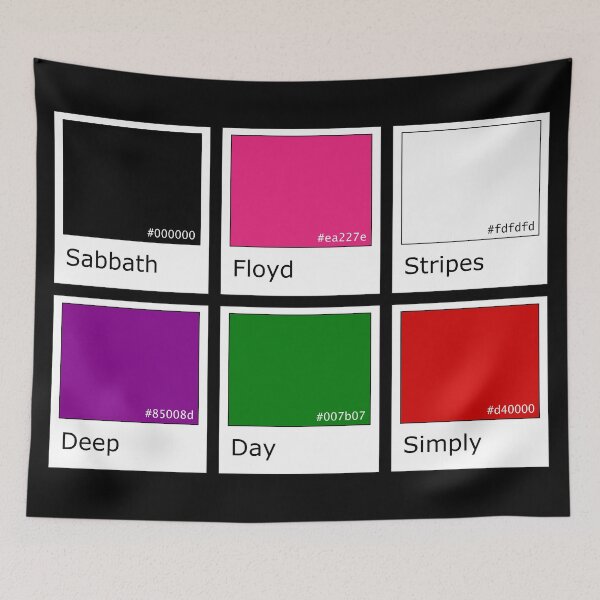 Item preview, Colors of Rock - Black Pink Purple Green White and Red (on black) designed and sold by Groenendijk.