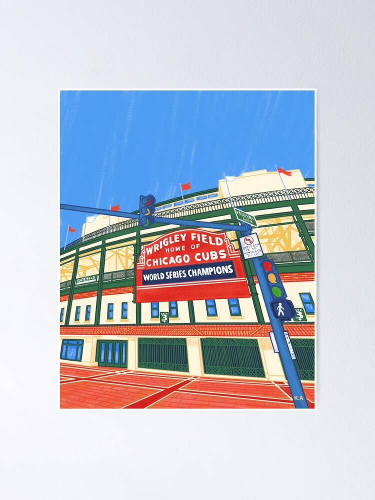 Chicago Cubs Vintage Style Travel Poster Personalize With a 